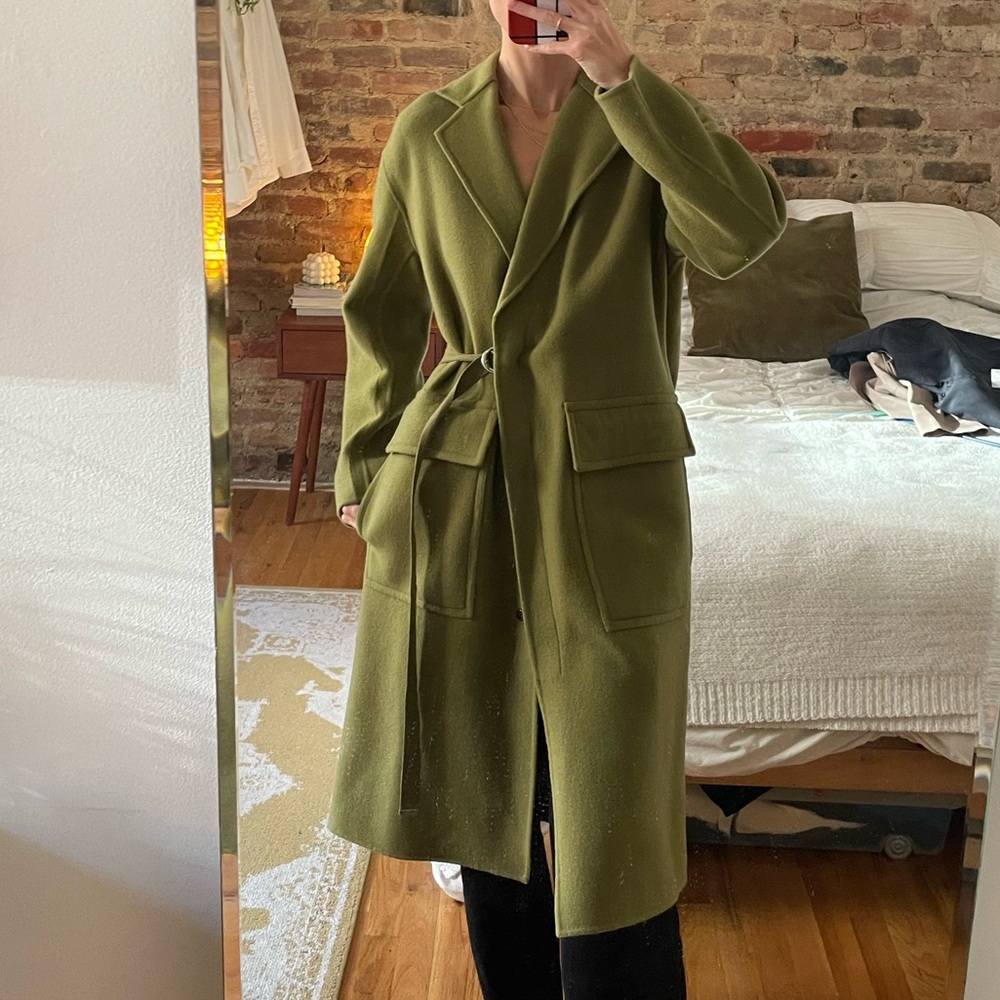 Gorgeous rare leaf green cashmere/wool JOSEPH coat EU 34